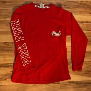 PINK long sleeve campus tee